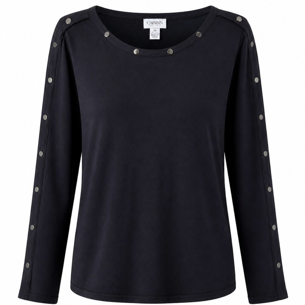 Carmen Marc Valvo NWT Women Sweater XL Studded Sleeves/Neck Chic Designer Office